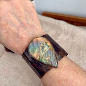 Labradorite and Copper Cuff Bracelet